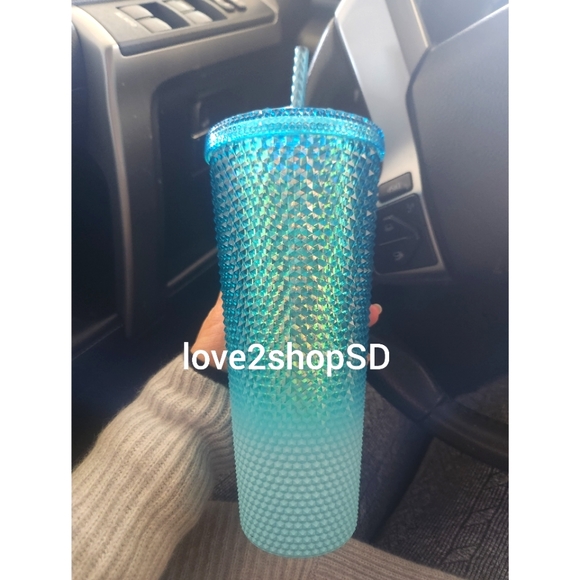 Starbucks Blue Gradient Ombre Bling Studded Venti Tumbler 2023 BRAND NEW - Picture 2 of 3